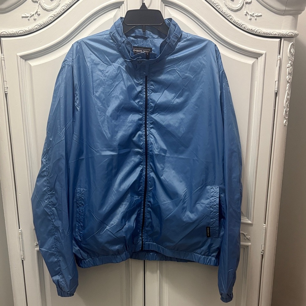 Members Only Men's Blue Windbreaker XXL